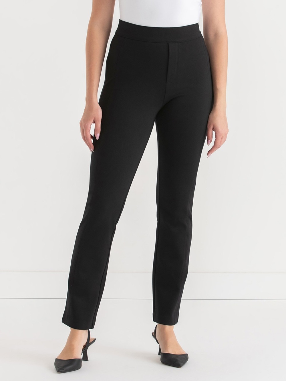 Slim Straight Leg Stretch Dress Pants - Comfortable Business Casual Trousers
